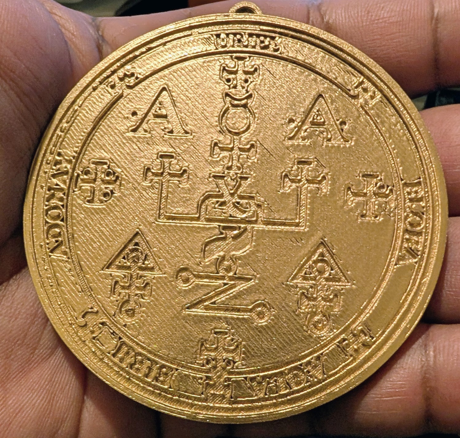 the Uriel medallion/ 3d iron printed version